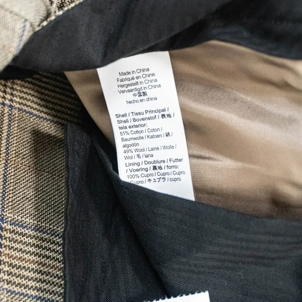 J.Crew Ludlow Slim Plaid Trouser Pants Tan brown Glen Plaid size 31